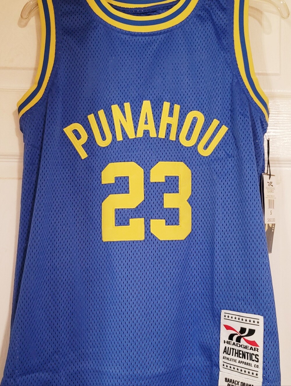 NWT Punahou #23 Blue & Yellow Basketball Jersey Obama Sz Small